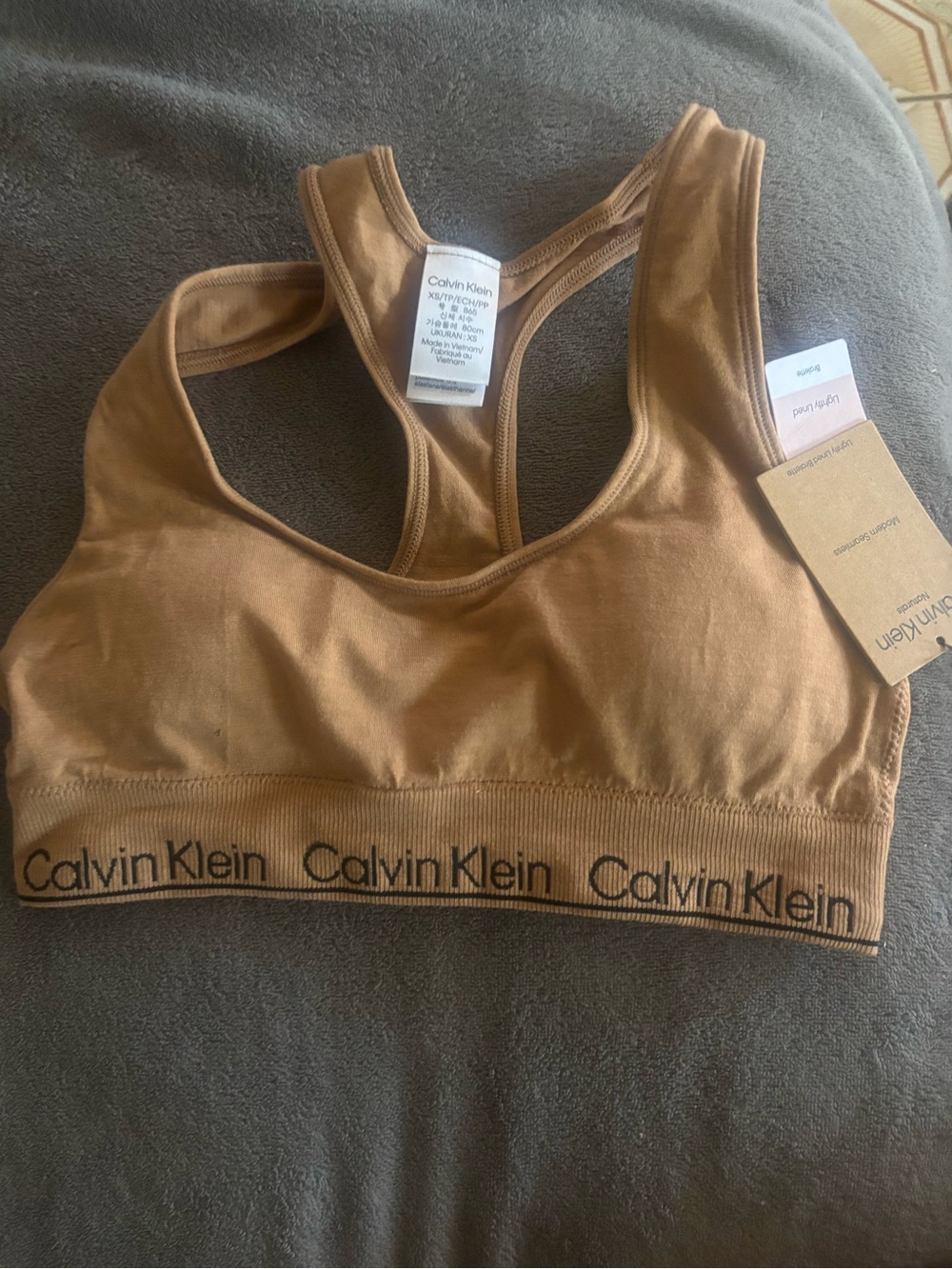 Calvin Klein Womens XS Modern Seamless Naturals Lightly Lined Bralette $38 2080